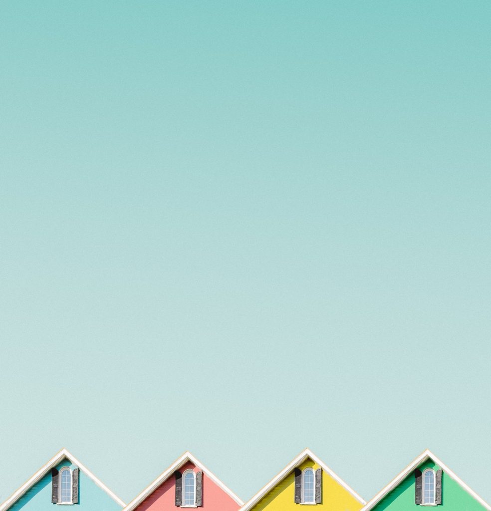 Rooftops on Sea of Blue