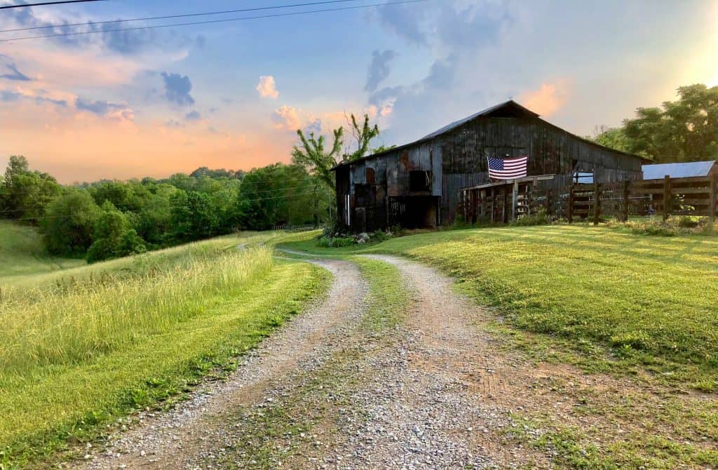 Barn with American Flag