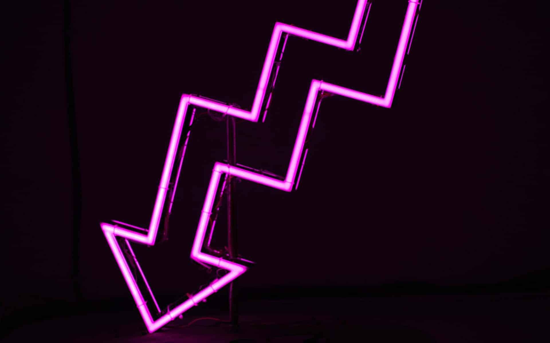 Down Arrow Neon Down Arrow Neon