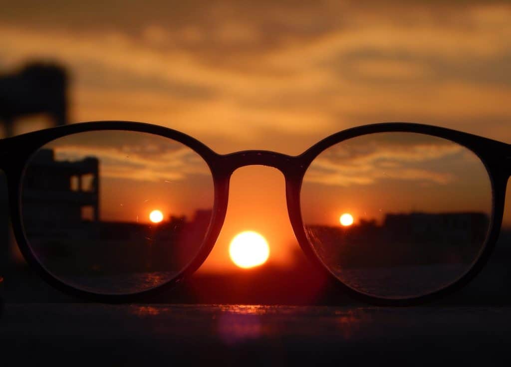 Glasses Focused On City