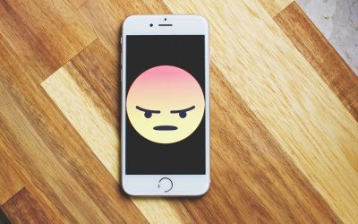 Mad Emoji on Cell Phone