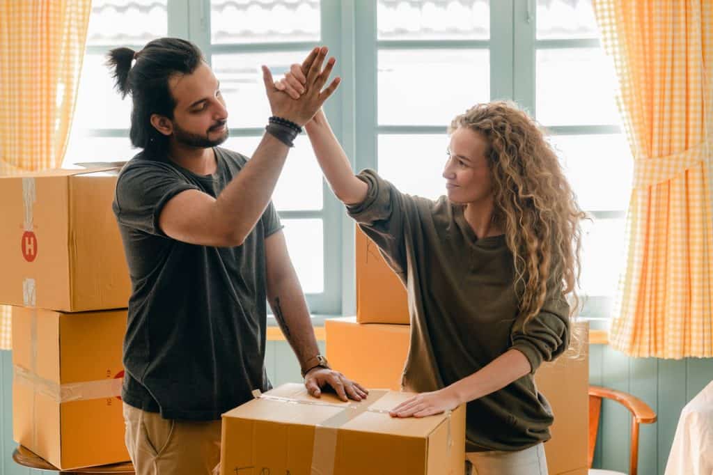 Couple Packing Boxes