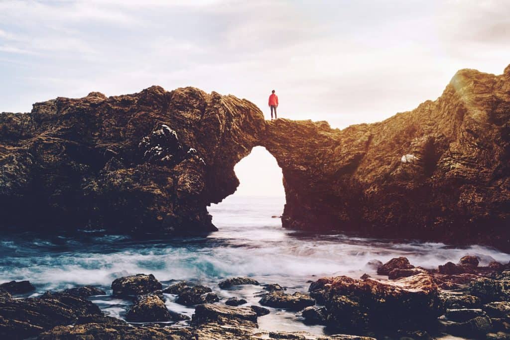 Person on top of Cliff