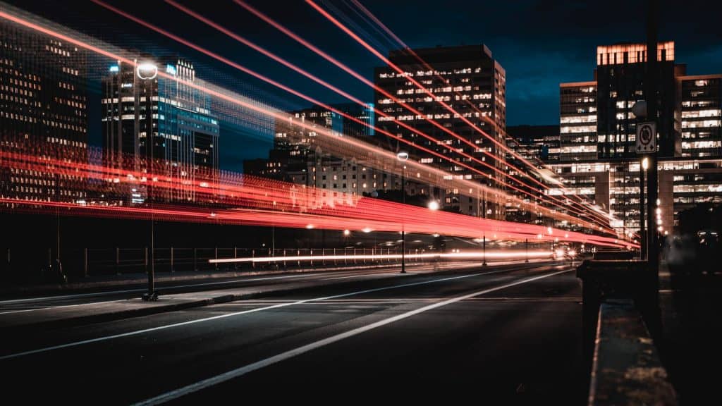 Traffic Lights City at Night