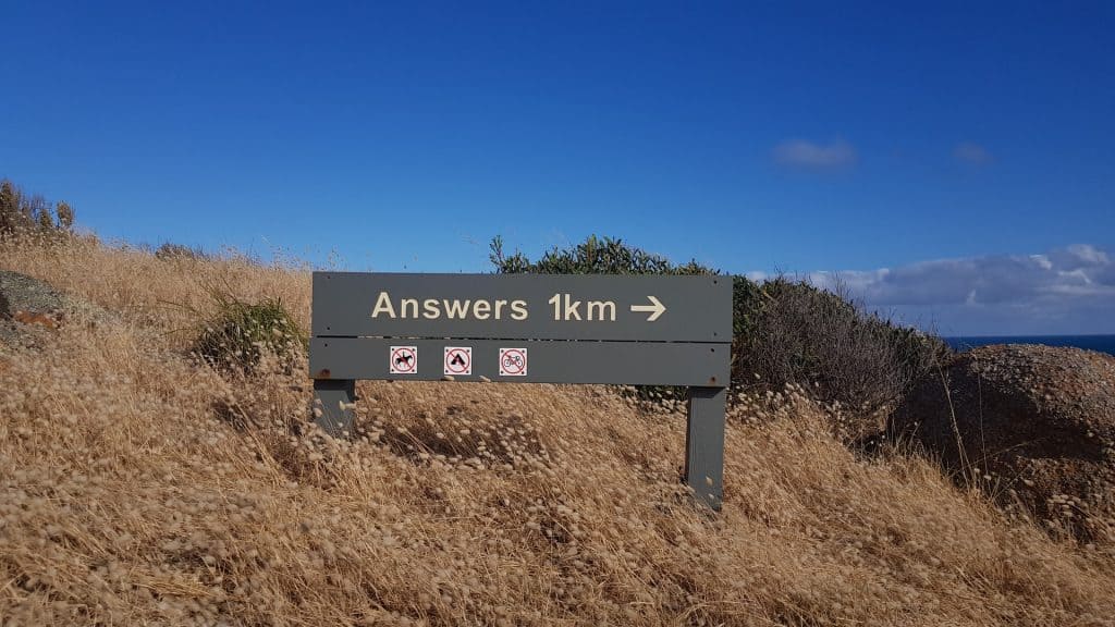 Answers 1km Sign