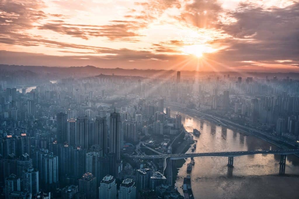 CIty Sunrise Sunset Location River