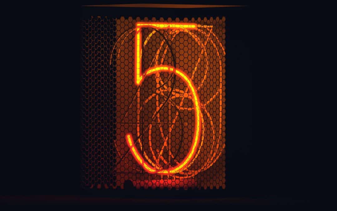 Five 5 Neon Sign