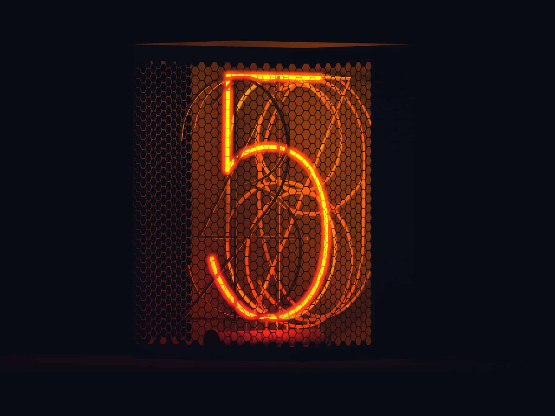 Five 5 Neon Sign Five 5 Neon Sign