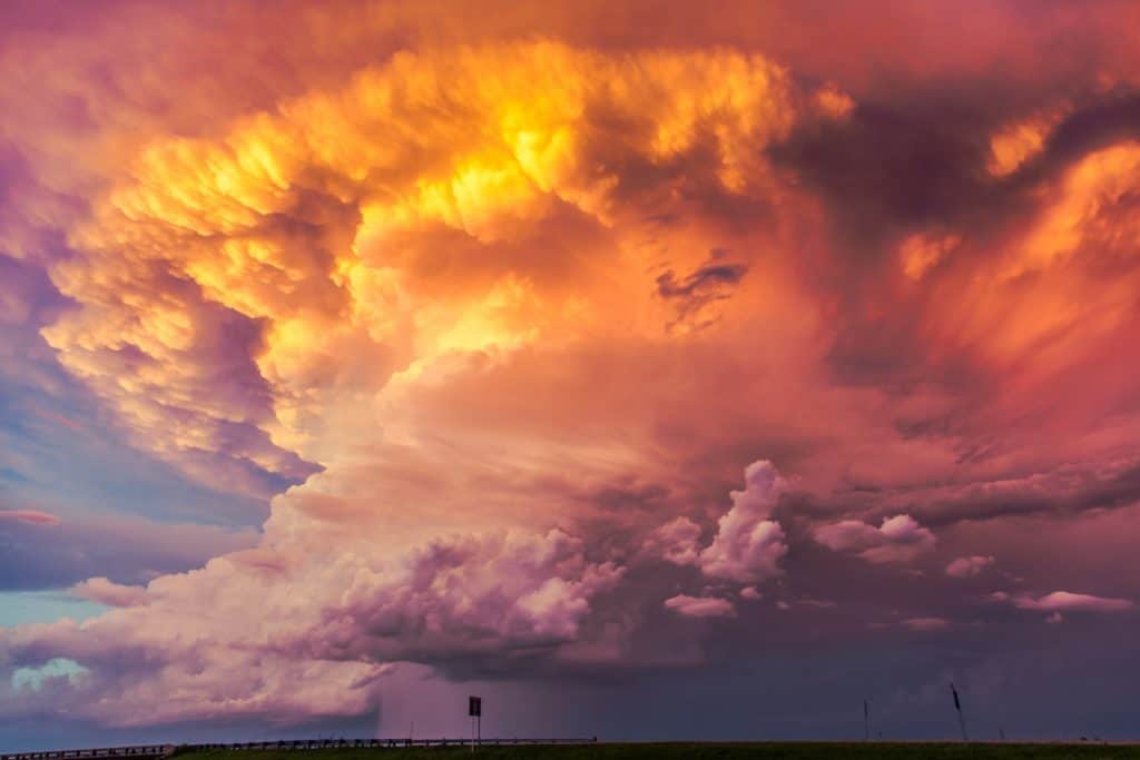 Shifting Weather Clouds Sunset