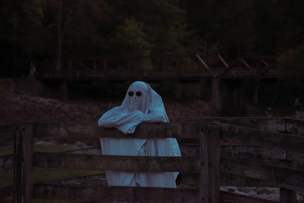 Ghost Spooky Fence Halloween Sunglasses