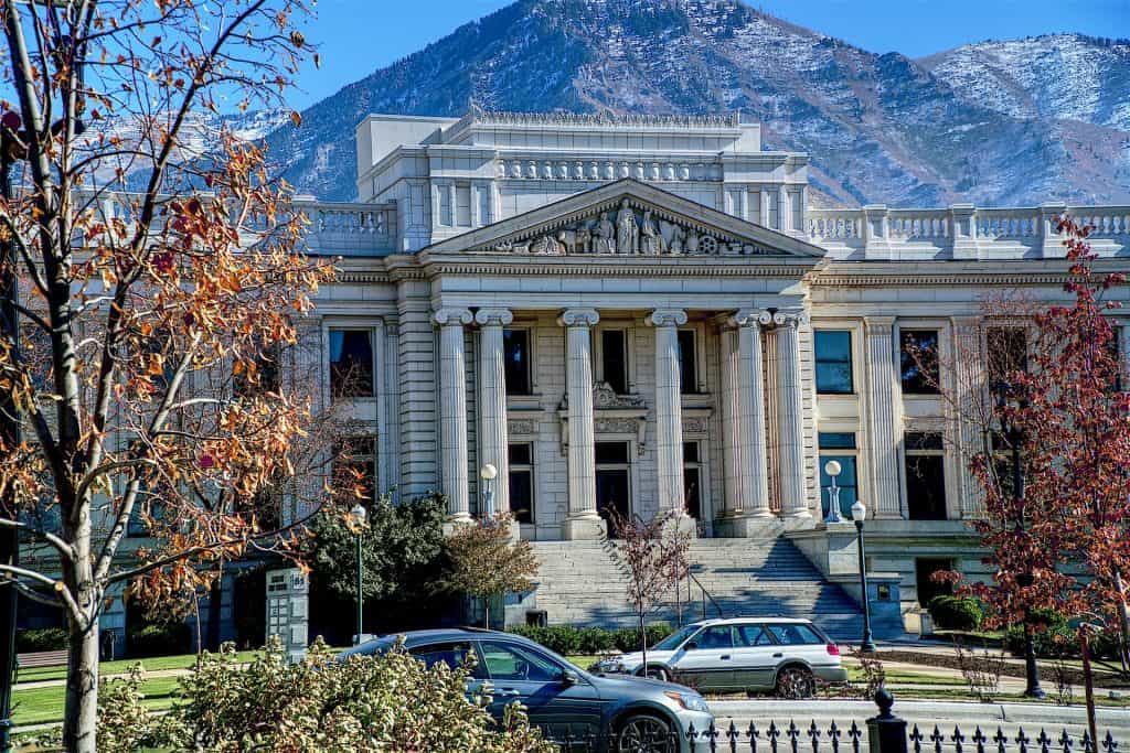Provo Utah County Court Building Greek Columns