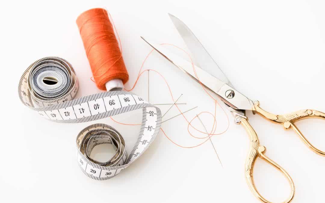 scissors cut measuring tape sewing