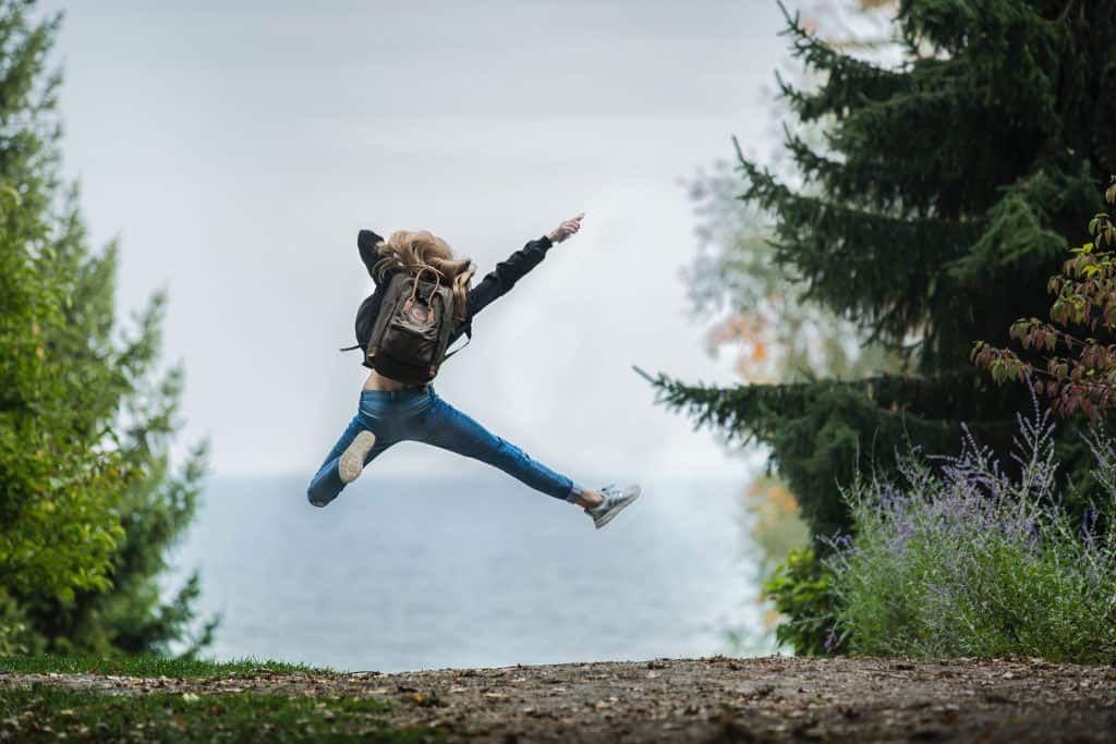 jump trees girl