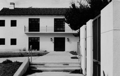 black white vacant house