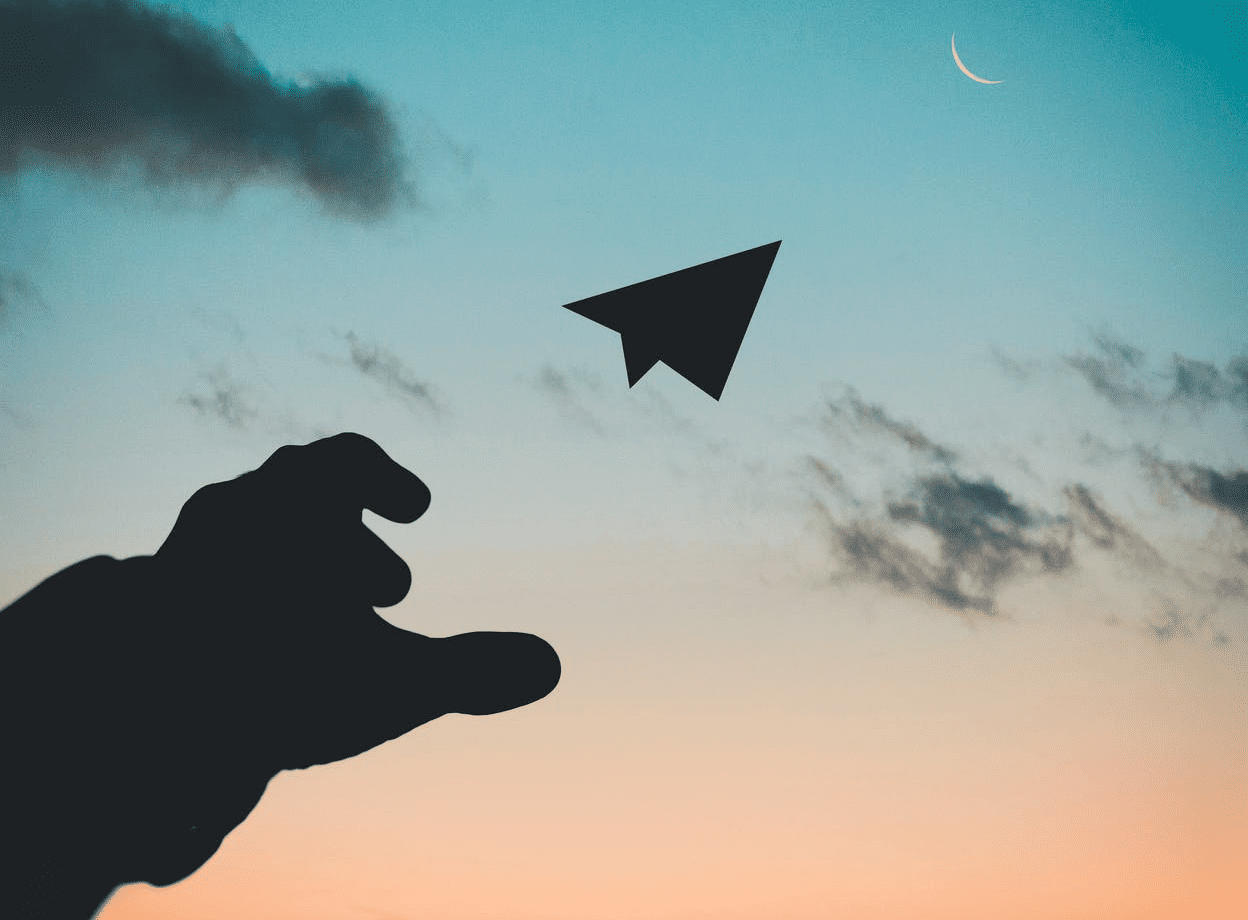 paper plane sky fly up