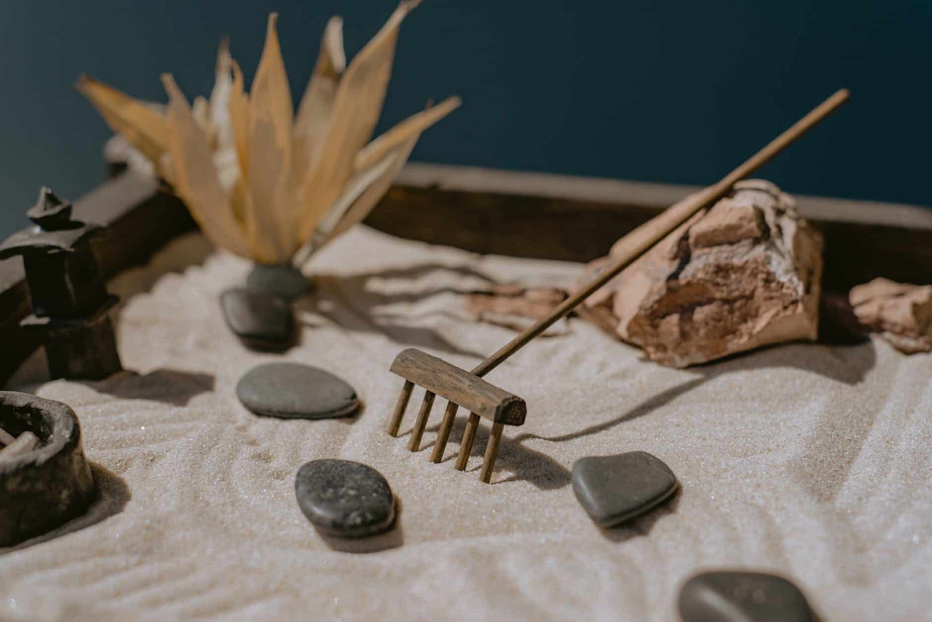 zen rocks sand peace