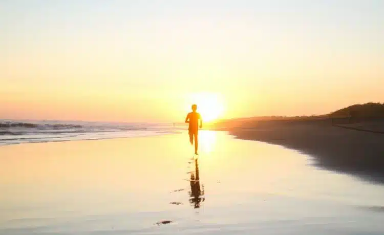 Sunset beach running