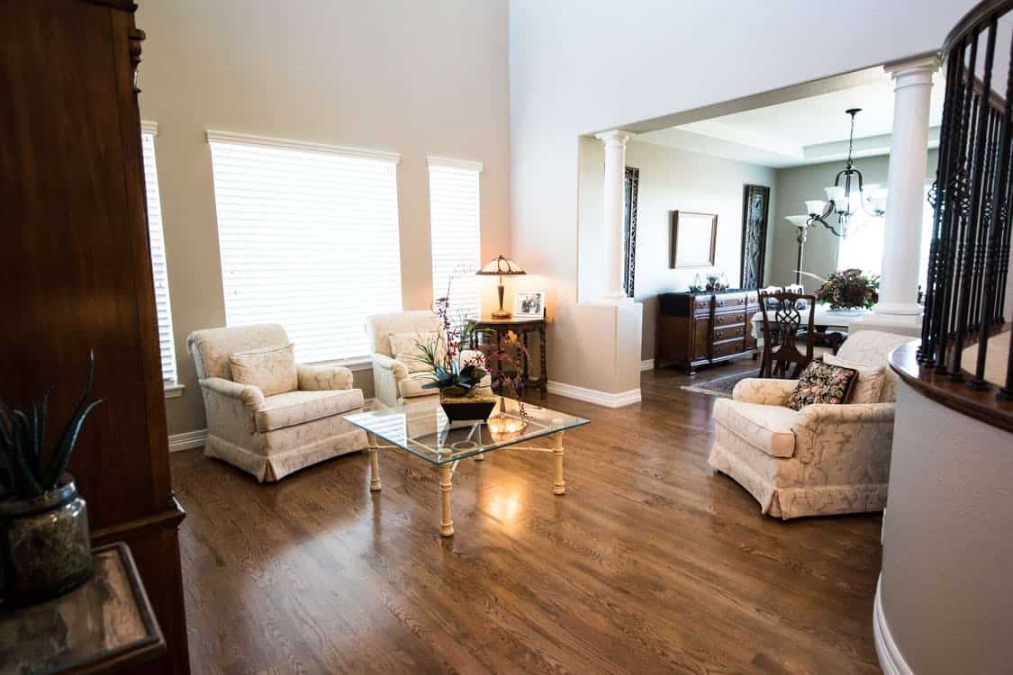 Wood floor living room home