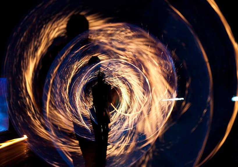 hot circle person light fire