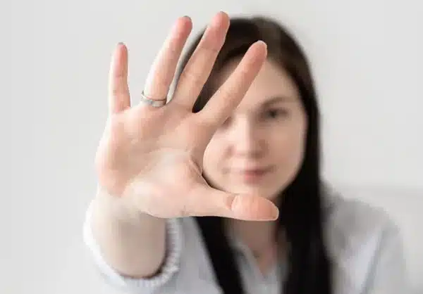 stay hand stop women