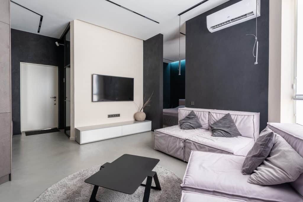 air conditioner small room couch tv