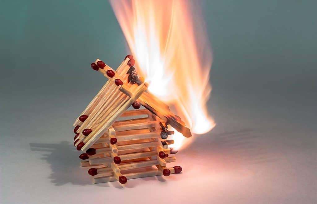 house burning matches