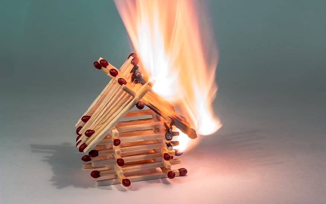 house burning matches