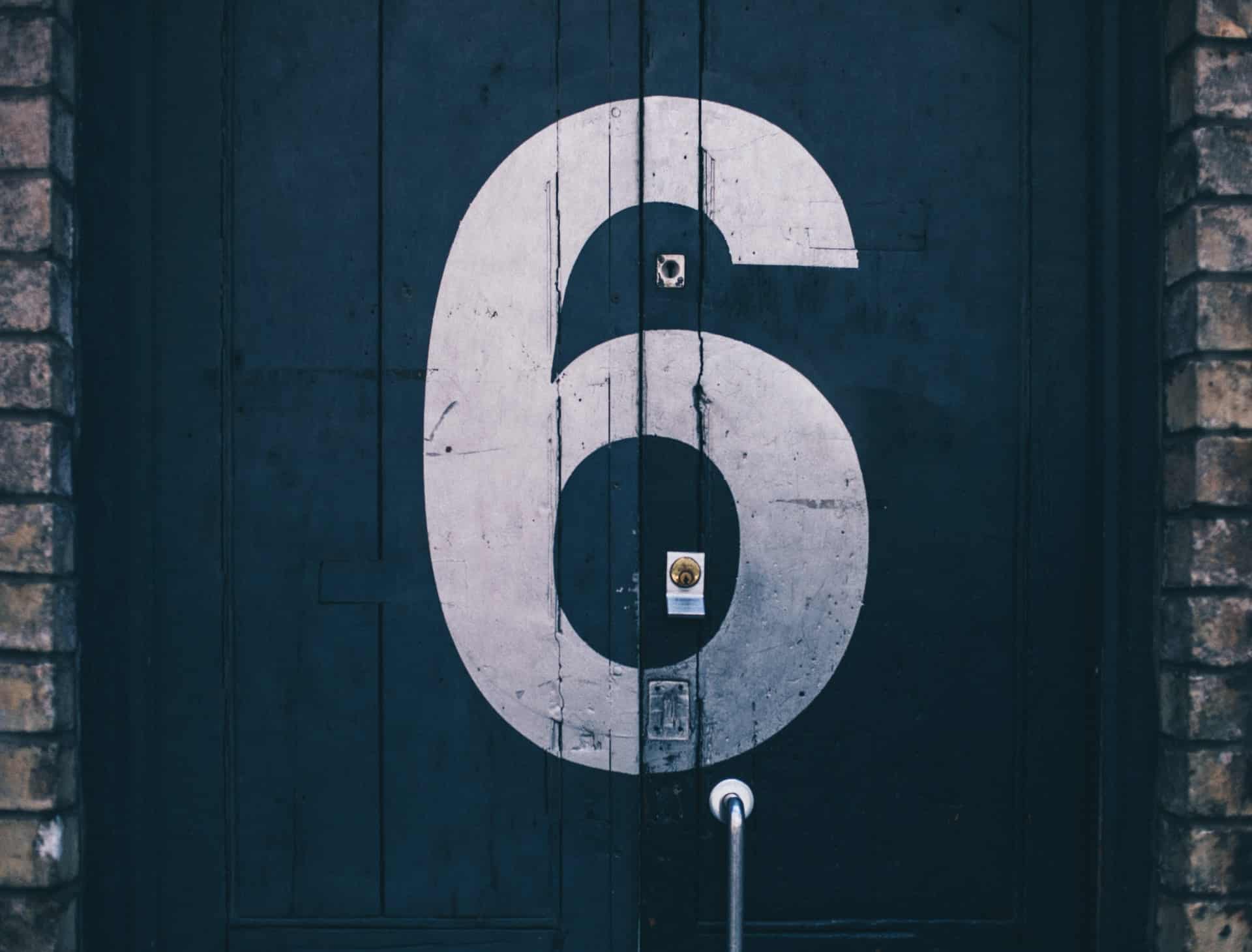 number six on door