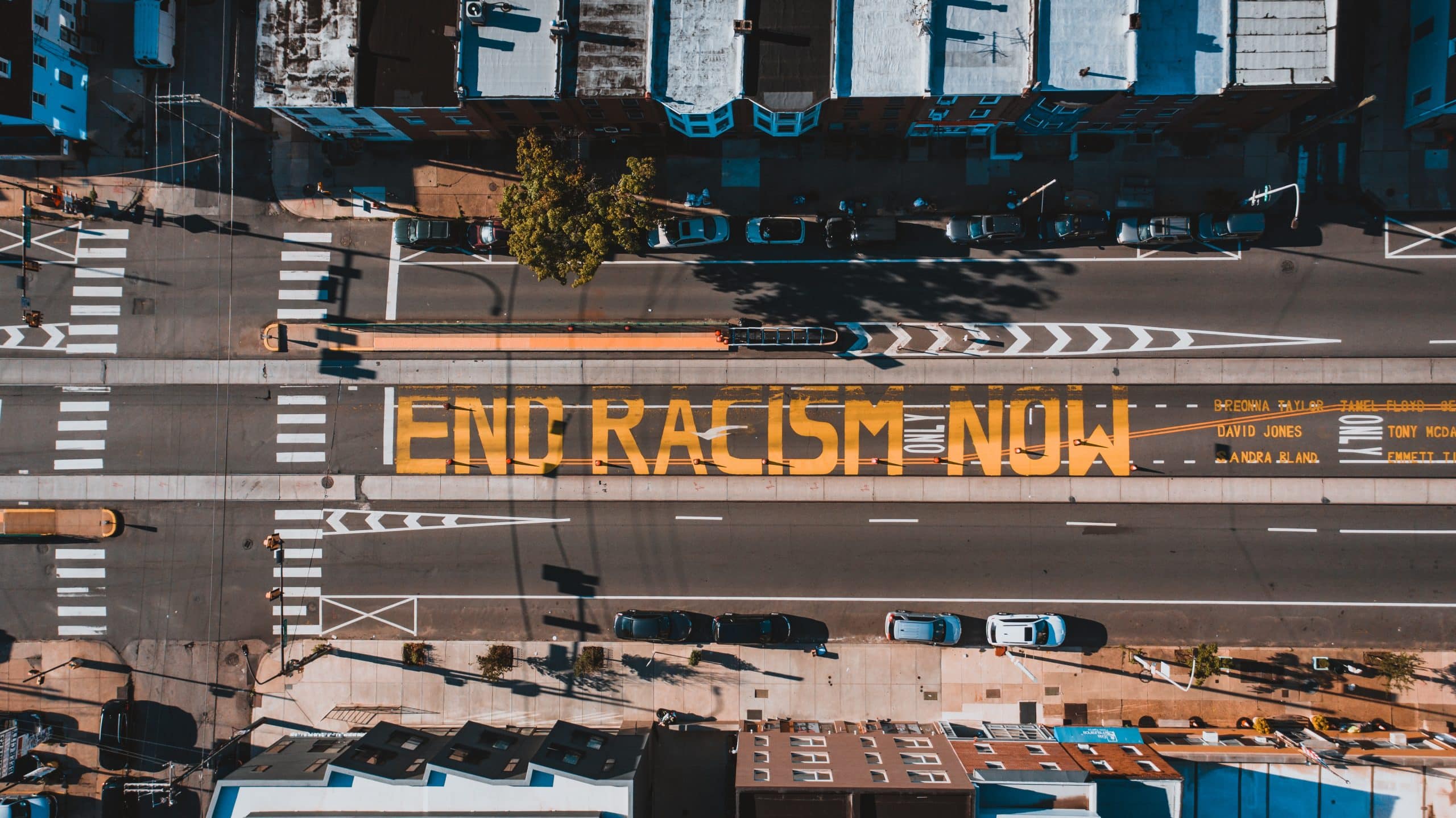 end racism now street city