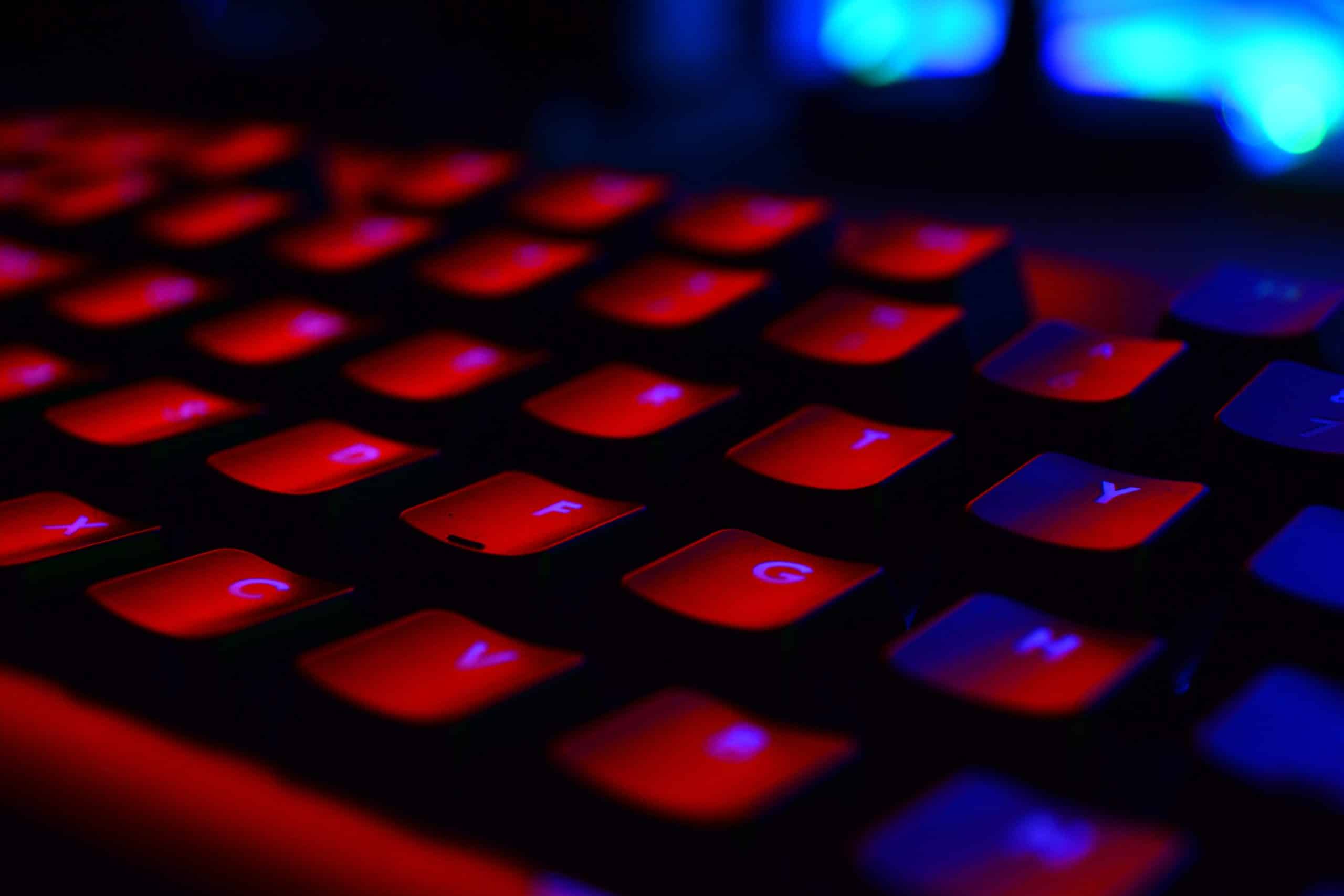 glowing keyboard internet