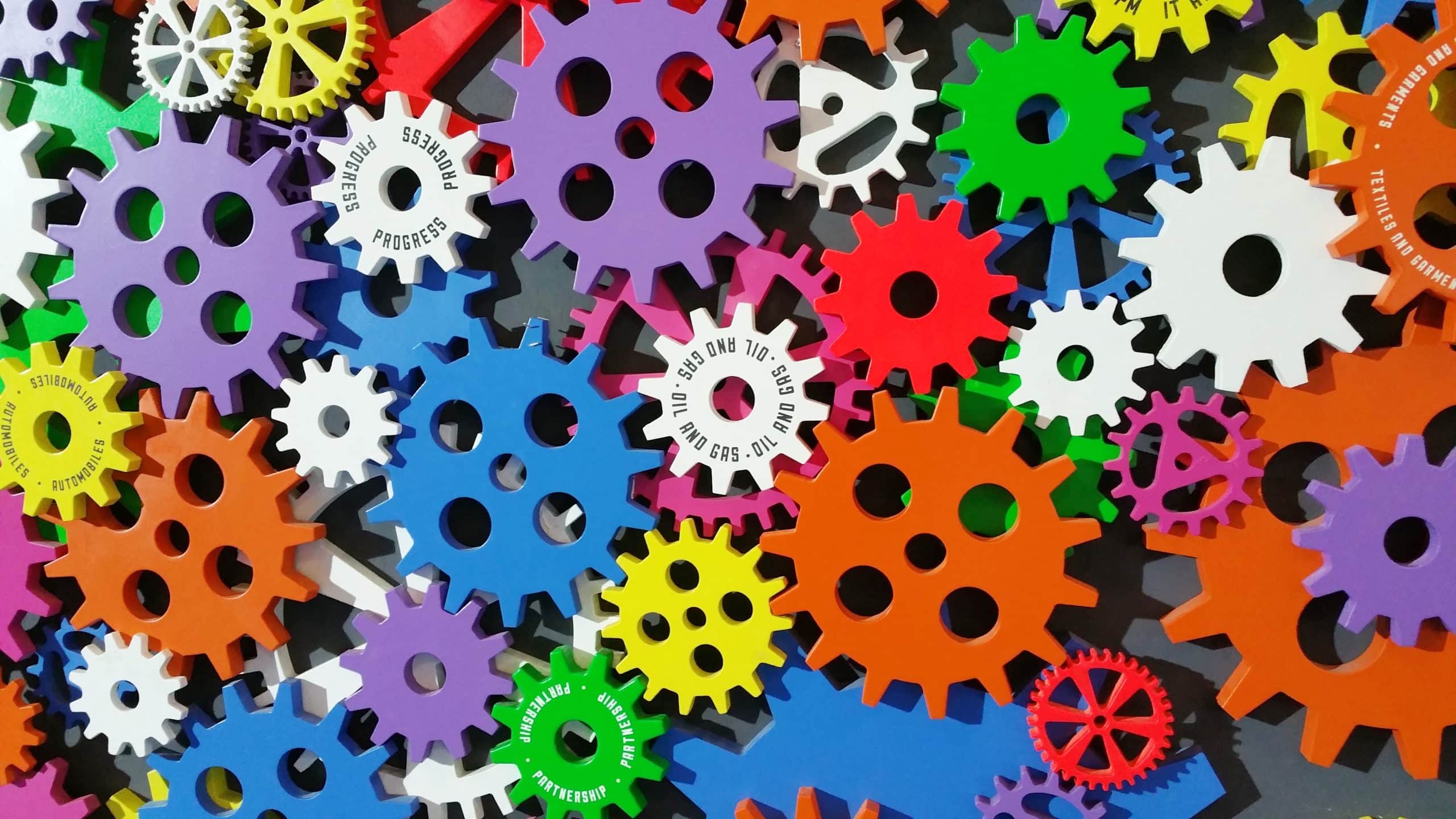 multi-colored gears