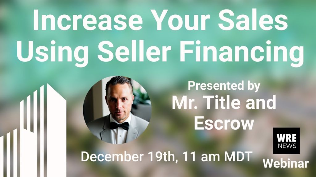 Increase Real Estate Sales Using Seller Financing Expert Webinar Series Intro Screen with Photo of Trent Hendry Mr. Title