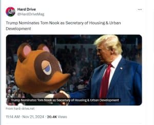 Trump meets Tom Nook