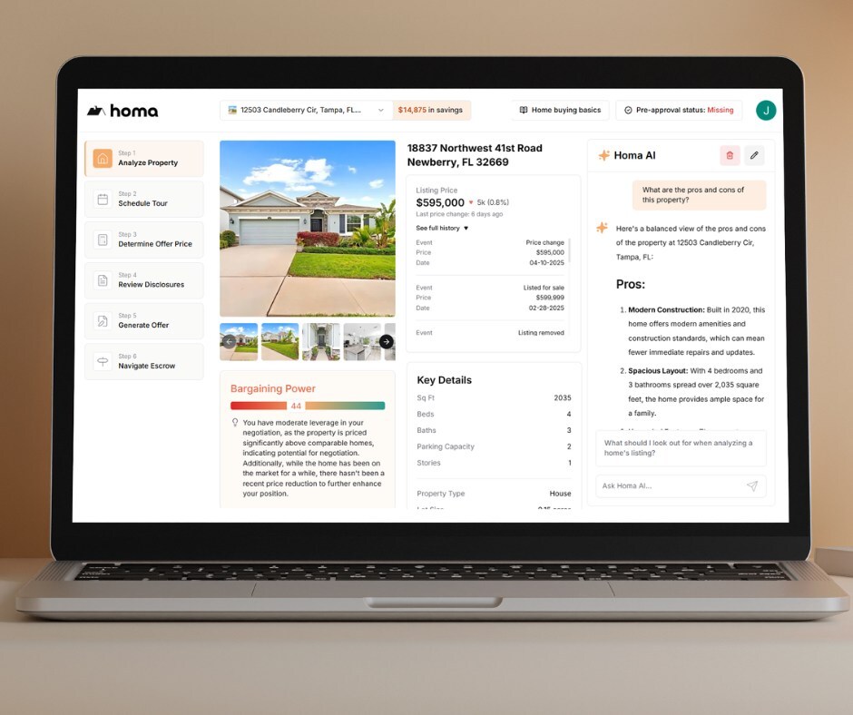 Homa Platform on Laptop Screen