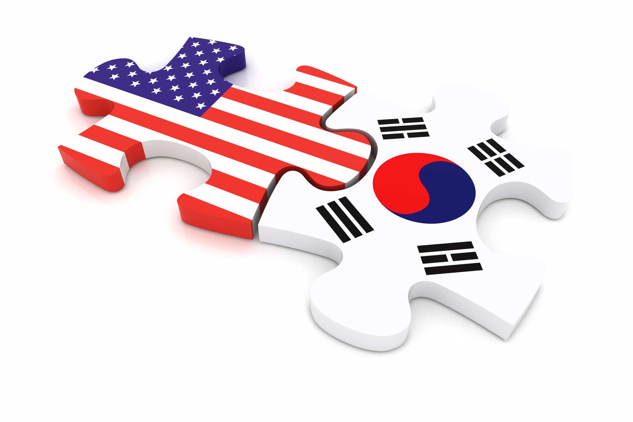 USA South Korea Puzzle Concept