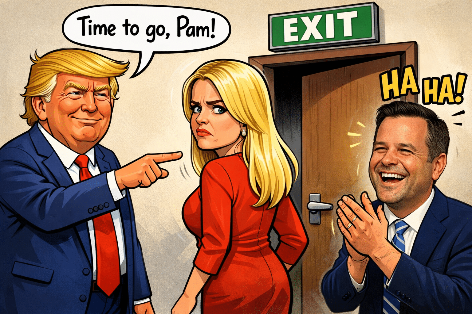 Trump points to the exit door