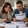 Homeowner reviewing household expenses as FHA mortgage delinquencies rise