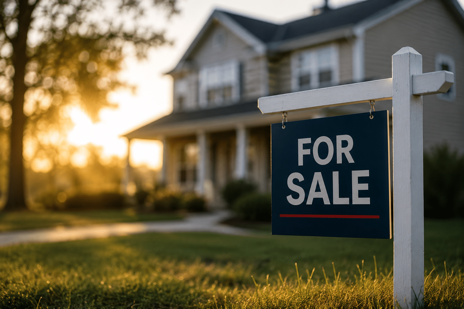 Housing Market Solutions Op-Ed Home for sale at sunset during a challenging housing market
