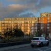 Modern apartment building in warm evening light, illustrating the U.S. rental market