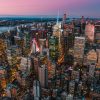 Aerial view of Manhattan residential towers and Central Park in New York City
