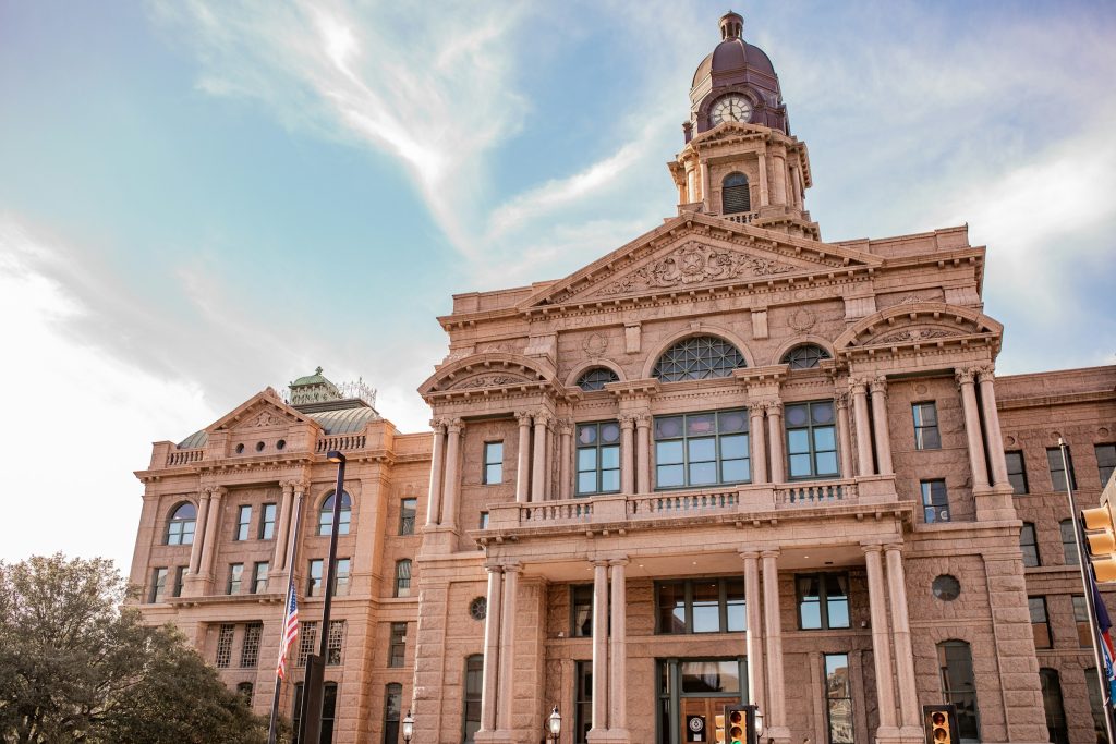 Historic courthouse building in downtown Dallas, Texas