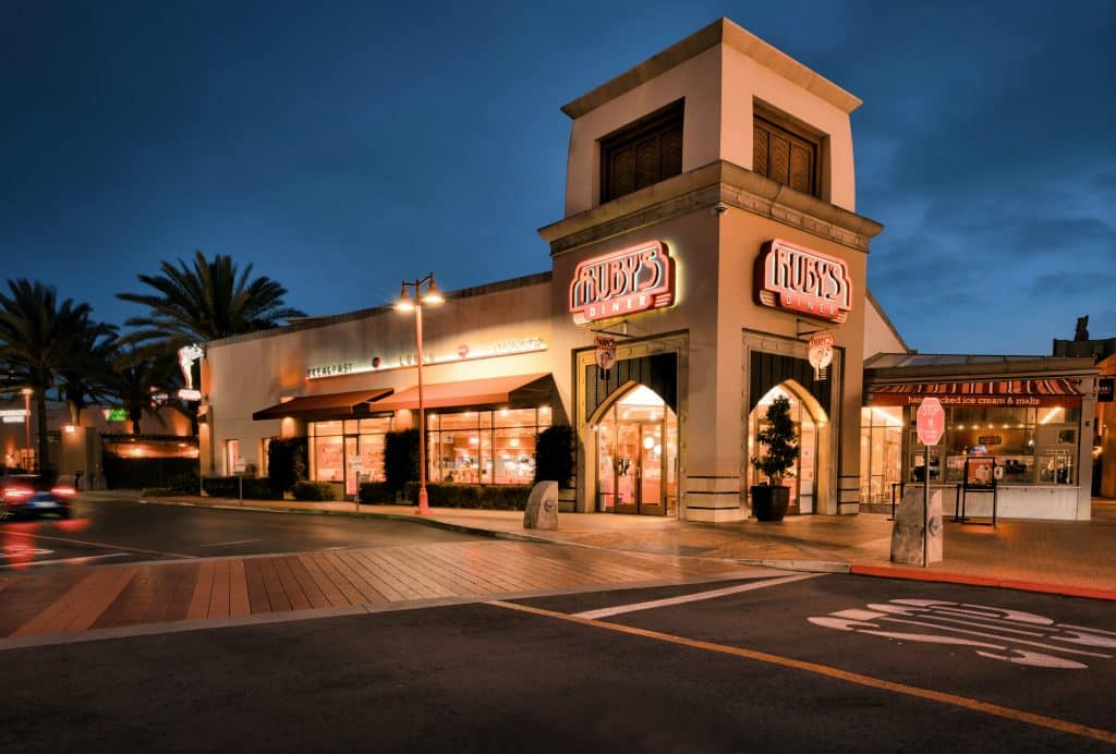 Shopping center representing grocery-anchored retail real estate