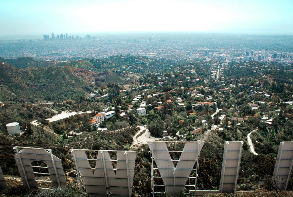 View across Hollywood and Los Angeles illustrating Hudson Pacific's $1.1 billion loan extension on its Hollywood studio portfolio