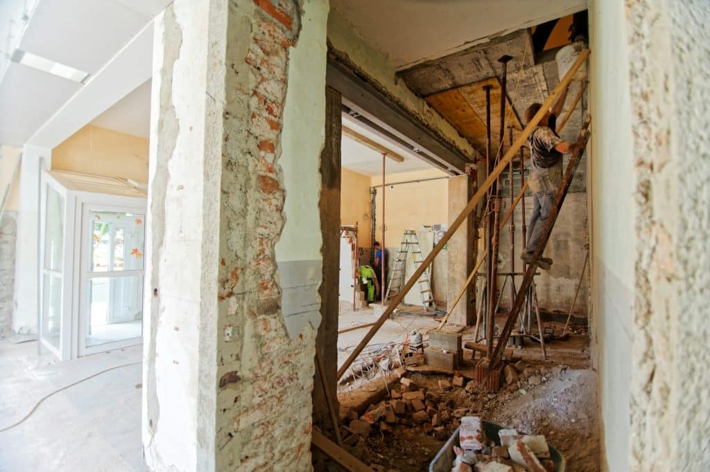 Home renovation project illustrating homeowners using home equity for major property expenses.
