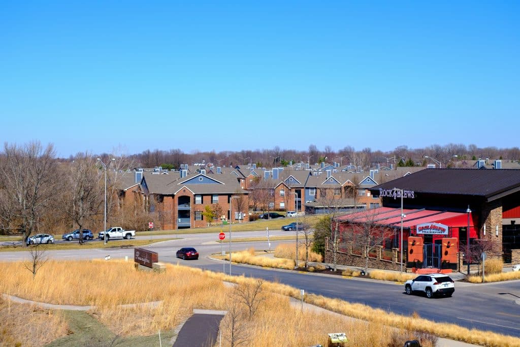 Suburban residential and commercial district illustrating Grand Peaks' acquisition of the West End District in Beaverton, Oregon