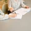 Mortgage professionals reviewing loan documents