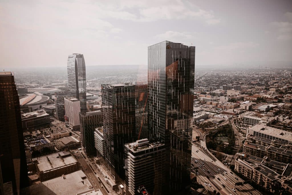 Modern high-rise buildings in Los Angeles