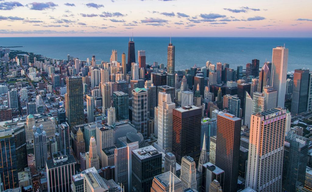 Chicago skyline illustrating office tenant lease rollover, not a specific property in Trepp analysis