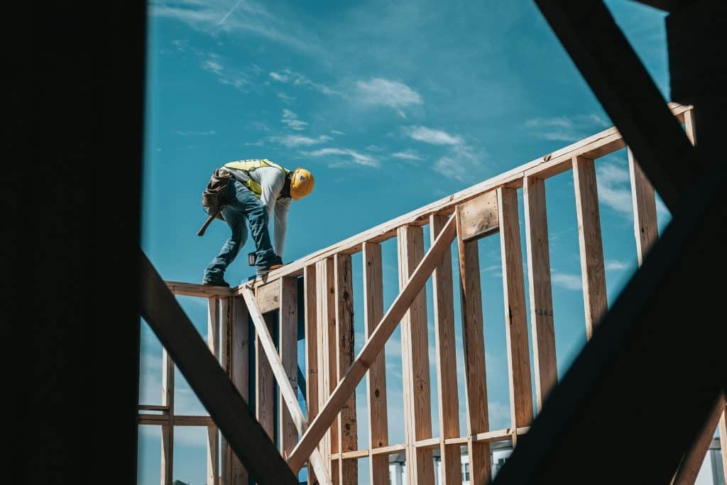 Residential construction site illustrating homebuilding; representative photo
