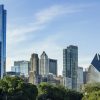 Downtown commercial office buildings, illustrative image not a First American property